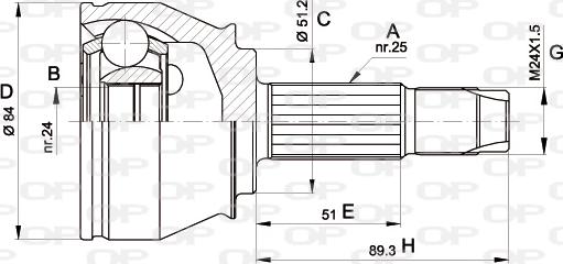 Open Parts CVJ5439.10 - Шарнірний комплект, ШРУС, приводний вал autozip.com.ua