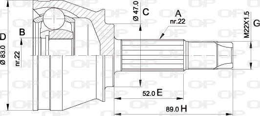 Open Parts CVJ5436.10 - Шарнірний комплект, ШРУС, приводний вал autozip.com.ua