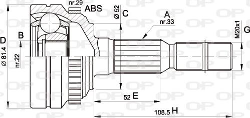 Open Parts CVJ5432.10 - Шарнірний комплект, ШРУС, приводний вал autozip.com.ua