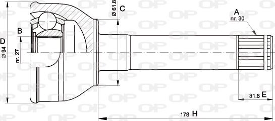 Open Parts CVJ5429.10 - Шарнірний комплект, ШРУС, приводний вал autozip.com.ua