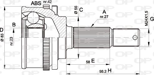 Open Parts CVJ5471.10 - Шарнірний комплект, ШРУС, приводний вал autozip.com.ua