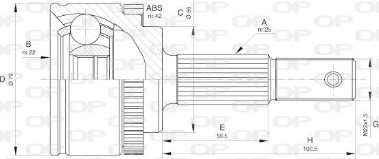 Open Parts CVJ5596.10 - Шарнірний комплект, ШРУС, приводний вал autozip.com.ua