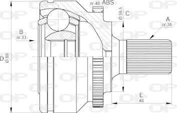 Open Parts CVJ5590.10 - Шарнірний комплект, ШРУС, приводний вал autozip.com.ua