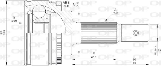 Open Parts CVJ5544.10 - Шарнірний комплект, ШРУС, приводний вал autozip.com.ua