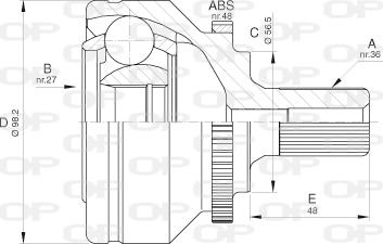 Open Parts CVJ5589.10 - Шарнірний комплект, ШРУС, приводний вал autozip.com.ua