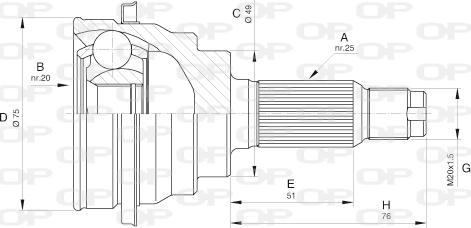 Open Parts CVJ5585.10 - Шарнірний комплект, ШРУС, приводний вал autozip.com.ua