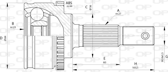 Open Parts CVJ5583.10 - Шарнірний комплект, ШРУС, приводний вал autozip.com.ua