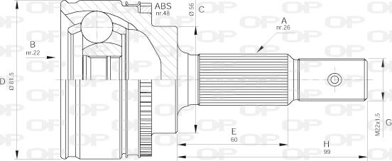 Open Parts CVJ5587.10 - Шарнірний комплект, ШРУС, приводний вал autozip.com.ua