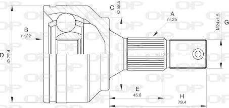 Open Parts CVJ5530.10 - Шарнірний комплект, ШРУС, приводний вал autozip.com.ua
