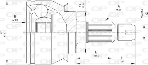 Open Parts CVJ5528.10 - Шарнірний комплект, ШРУС, приводний вал autozip.com.ua