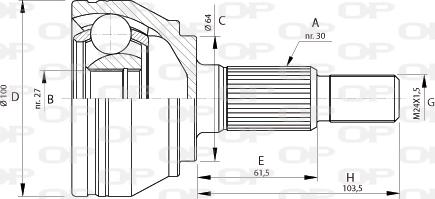 Open Parts CVJ5694.10 - Шарнірний комплект, ШРУС, приводний вал autozip.com.ua