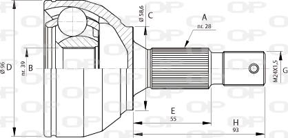 Open Parts CVJ5695.10 - Шарнірний комплект, ШРУС, приводний вал autozip.com.ua