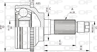 Open Parts CVJ5696.10 - Шарнірний комплект, ШРУС, приводний вал autozip.com.ua