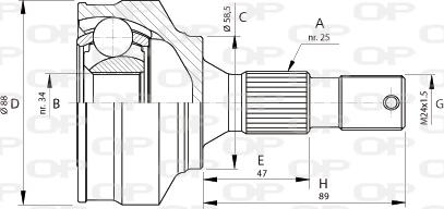 Open Parts CVJ5690.10 - Шарнірний комплект, ШРУС, приводний вал autozip.com.ua