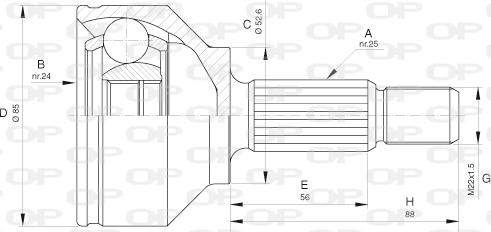 Open Parts CVJ5644.10 - Шарнірний комплект, ШРУС, приводний вал autozip.com.ua