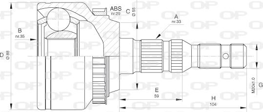 Open Parts CVJ5655.10 - Шарнірний комплект, ШРУС, приводний вал autozip.com.ua