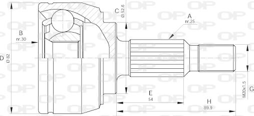 Open Parts CVJ5650.10 - Шарнірний комплект, ШРУС, приводний вал autozip.com.ua