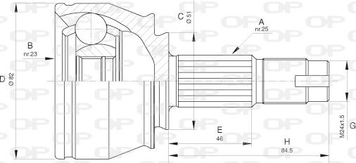 Open Parts CVJ5651.10 - Шарнірний комплект, ШРУС, приводний вал autozip.com.ua