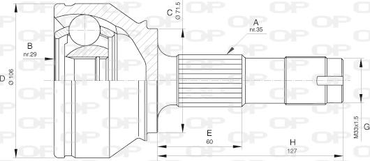 Open Parts CVJ5658.10 - Шарнірний комплект, ШРУС, приводний вал autozip.com.ua