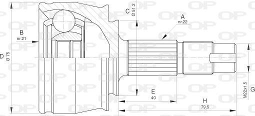 Open Parts CVJ5652.10 - Шарнірний комплект, ШРУС, приводний вал autozip.com.ua
