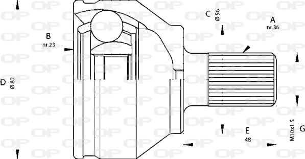 Open Parts CVJ5669.10 - Шарнірний комплект, ШРУС, приводний вал autozip.com.ua