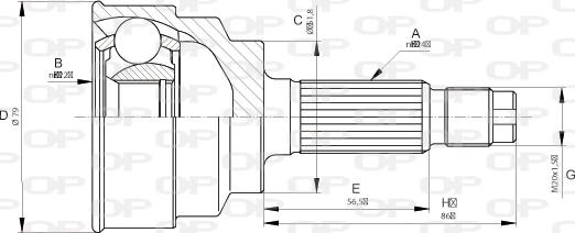 Open Parts CVJ5665.10 - Шарнірний комплект, ШРУС, приводний вал autozip.com.ua