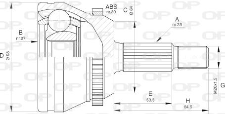 Open Parts CVJ5660.10 - Шарнірний комплект, ШРУС, приводний вал autozip.com.ua