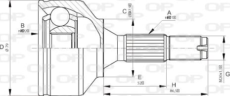 Open Parts CVJ5668.10 - Шарнірний комплект, ШРУС, приводний вал autozip.com.ua