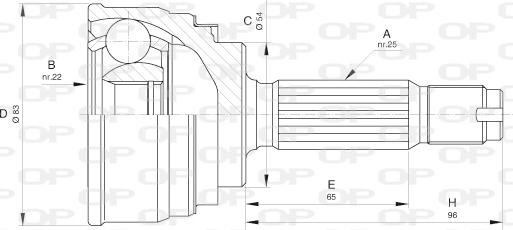 Open Parts CVJ5608.10 - Шарнірний комплект, ШРУС, приводний вал autozip.com.ua
