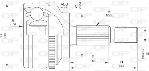 Open Parts CVJ5619.10 - Шарнірний комплект, ШРУС, приводний вал autozip.com.ua