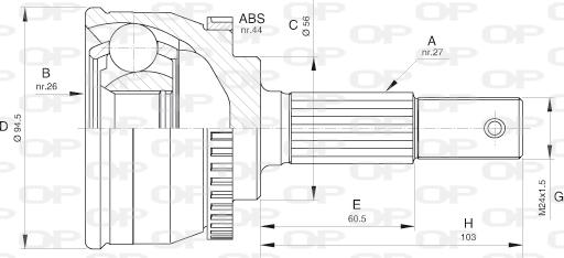 Open Parts CVJ5614.10 - Шарнірний комплект, ШРУС, приводний вал autozip.com.ua