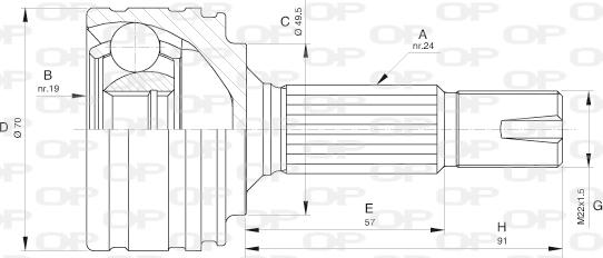 Open Parts CVJ5616.10 - Шарнірний комплект, ШРУС, приводний вал autozip.com.ua