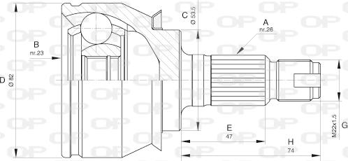 Open Parts CVJ5610.10 - Шарнірний комплект, ШРУС, приводний вал autozip.com.ua