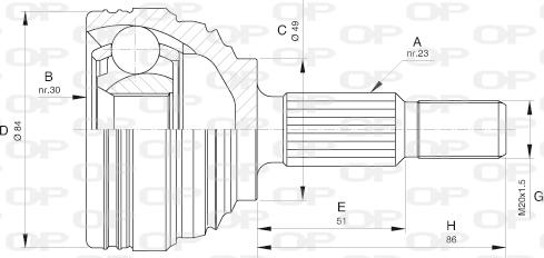 Open Parts CVJ5613.10 - Шарнірний комплект, ШРУС, приводний вал autozip.com.ua