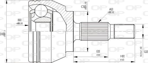 Open Parts CVJ5684.10 - Шарнірний комплект, ШРУС, приводний вал autozip.com.ua