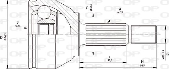 Open Parts CVJ5681.10 - Шарнірний комплект, ШРУС, приводний вал autozip.com.ua