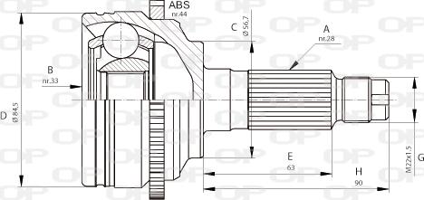 Open Parts CVJ5683.10 - Шарнірний комплект, ШРУС, приводний вал autozip.com.ua