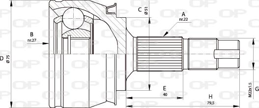 Open Parts CVJ5682.10 - Шарнірний комплект, ШРУС, приводний вал autozip.com.ua