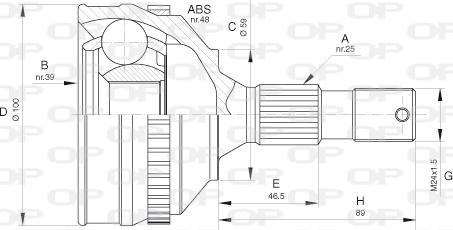 Open Parts CVJ5635.10 - Шарнірний комплект, ШРУС, приводний вал autozip.com.ua