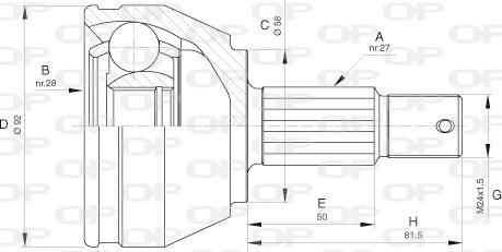 Open Parts CVJ5638.10 - Шарнірний комплект, ШРУС, приводний вал autozip.com.ua