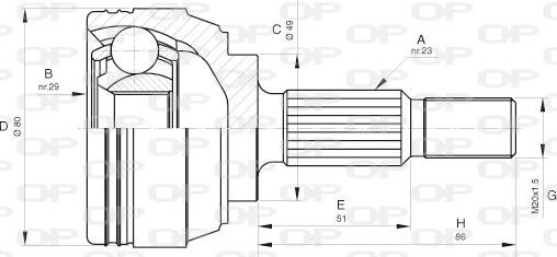 Open Parts CVJ5633.10 - Шарнірний комплект, ШРУС, приводний вал autozip.com.ua