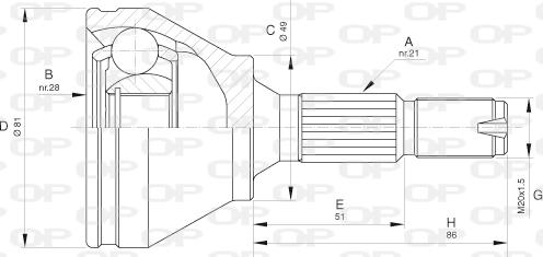 Open Parts CVJ5632.10 - Шарнірний комплект, ШРУС, приводний вал autozip.com.ua