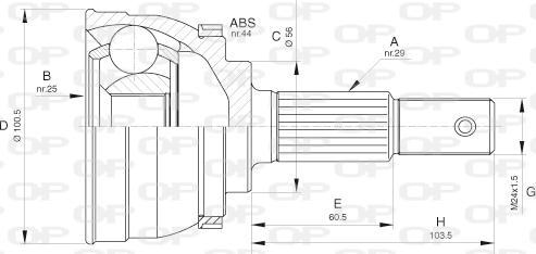 Open Parts CVJ5629.10 - Шарнірний комплект, ШРУС, приводний вал autozip.com.ua