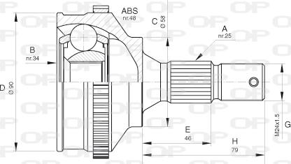 Open Parts CVJ5625.10 - Шарнірний комплект, ШРУС, приводний вал autozip.com.ua