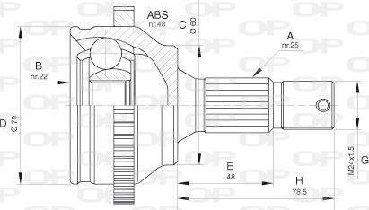 Open Parts CVJ5626.10 - Шарнірний комплект, ШРУС, приводний вал autozip.com.ua