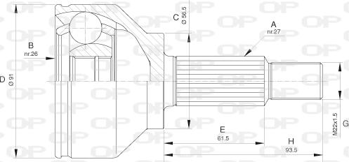 Open Parts CVJ5620.10 - Шарнірний комплект, ШРУС, приводний вал autozip.com.ua