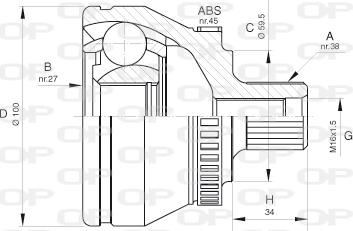 Open Parts CVJ5621.10 - Шарнірний комплект, ШРУС, приводний вал autozip.com.ua