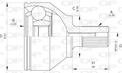 Open Parts CVJ5623.10 - Шарнірний комплект, ШРУС, приводний вал autozip.com.ua