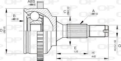 Open Parts CVJ5670.10 - Шарнірний комплект, ШРУС, приводний вал autozip.com.ua