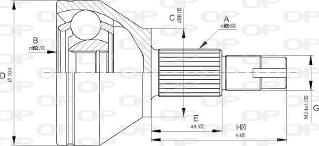 Open Parts CVJ5673.10 - Шарнірний комплект, ШРУС, приводний вал autozip.com.ua